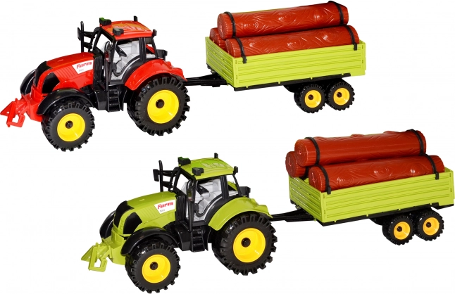 Traktor haagise ja palkidega 45 cm
