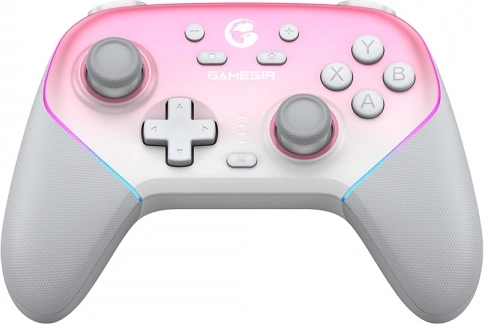 GameSir Super Nova wireless game controller Whipped Pink with charging dock