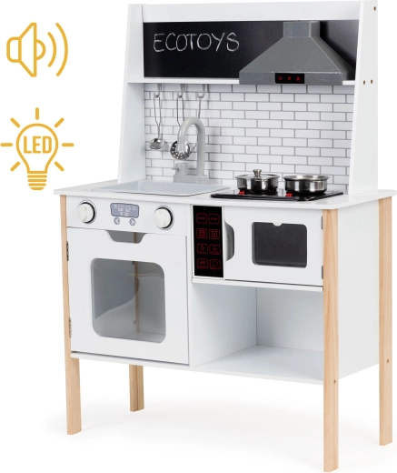 Puidust laste mänguköök tulede ja helidega ECOTOYS