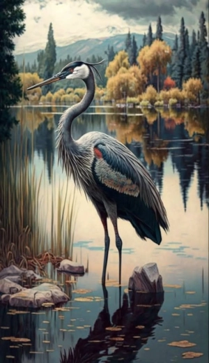 Teemantmaal „Sookurg järvel” 30 × 40 cm