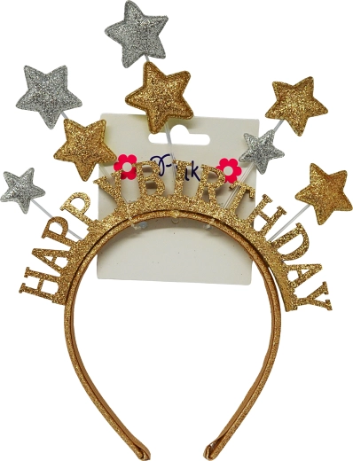 Happy Birthday Headband with Stars