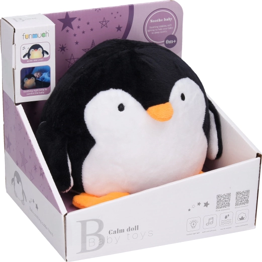 Plüüsist pingviinikujuline öölamp muusikaga 22 cm