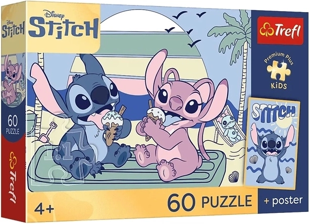 Puzzle Premium Plus Kids lõbu Stitchiga, 60 tükki