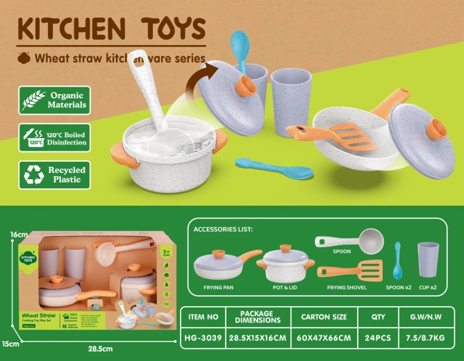 Children’s cookware set from bio materials, 10 pieces
