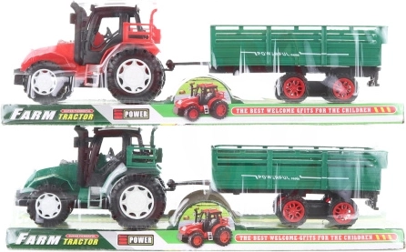 Plastist traktor haagise ja külvikuga lastele