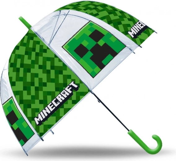 Läbipaistev manuaalne vihmavari MINECRAFT roheline