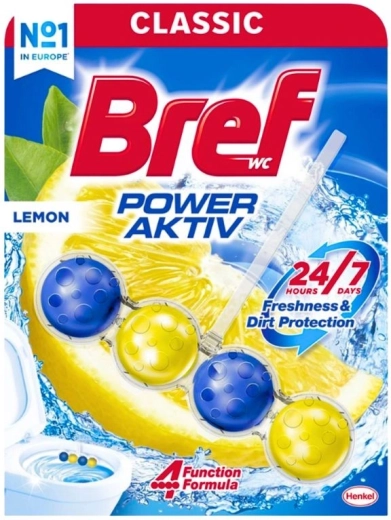 Bref Power Aktiv WC-ääre riputatav puhastaja Lemon 50 g