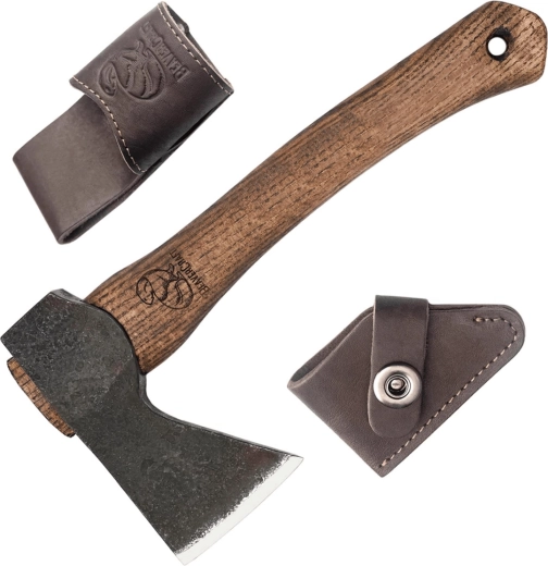 BeaverCraft AX1 kompaktne bushcrafti kirves nahktuprega