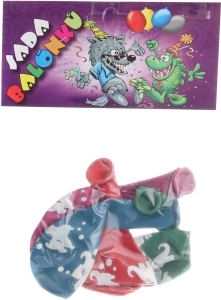 Round inflatable balloons with dinosaur print – set of 4