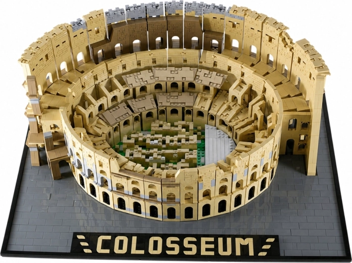 Monumentaalne Kolosseumi mudel näitusealusel