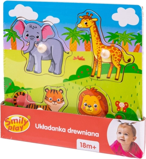 Puidust zoo-safari kujundite sobitamismäng