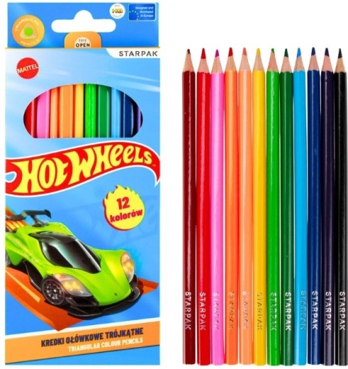 Hot Wheels Coloured Pencils 12 Colours