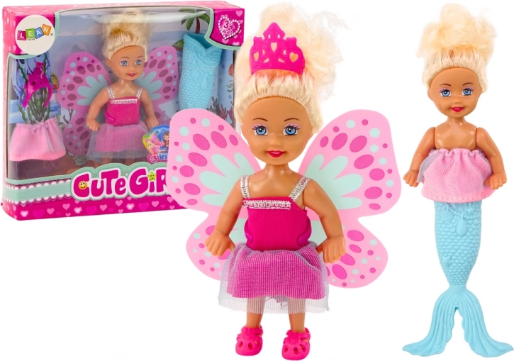 Mini doll 2-in-1 Mermaid Fairy Tail Wings