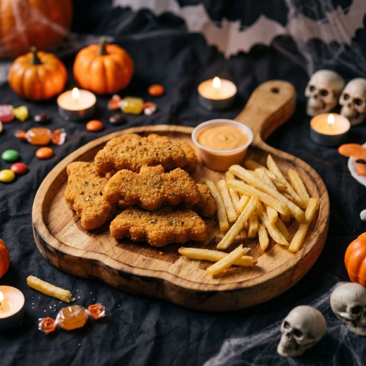 Halloweeni puidust kõrvitsakujuline serveerimisalus