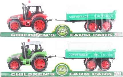 Plastist traktor hoorattaga ja haagisega 32 cm