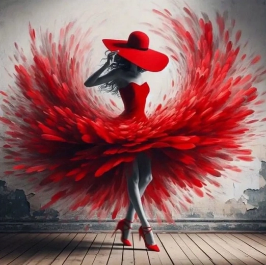 Diamond Painting Dancer in Red 30×40 cm
