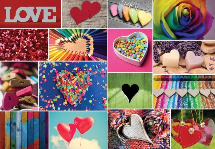 Pusle-kollaaž – Armastus värvides (1000 tükki)