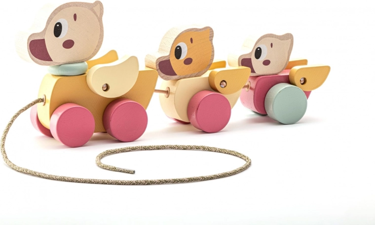 Cubika pastel pull-along dog on a string