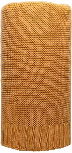 Bamboo knitted blanket 100 × 80 cm mustard