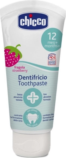 Chicco kids’ toothpaste strawberry fluoride-free 50 ml (12m+)