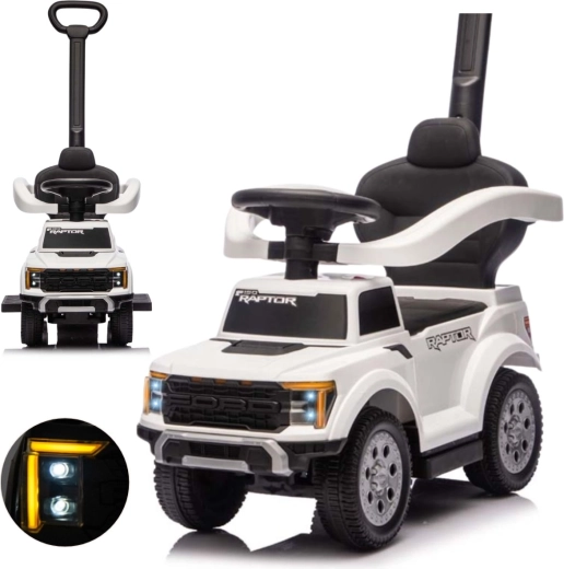 Milly Mally children's ride-on with push handle Ford F-150 3in1 white