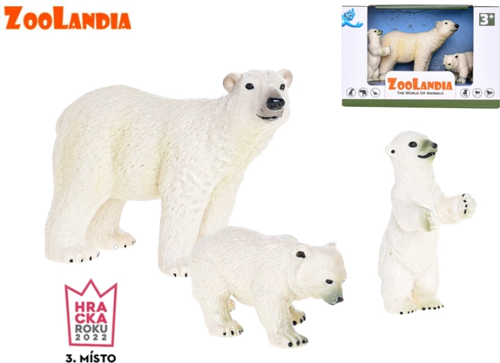 Zoolandia polar bear with cubs – plastic figurine set