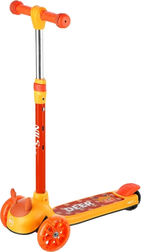 Children's three-wheeled scooter with LED wheels NILS Fun Deer