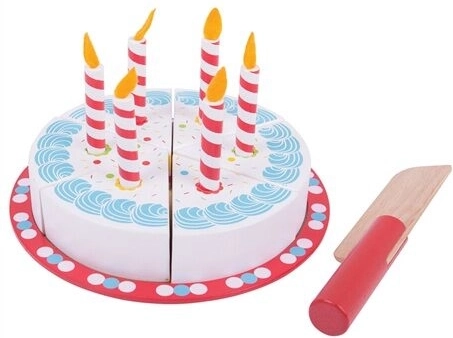 Bigjigs Toysi puidust viilutatav sünnipäevakook