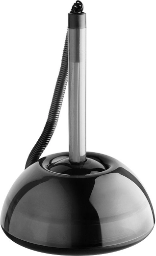 ICO Lux Ballpoint Pen with Stand, Transparent Black