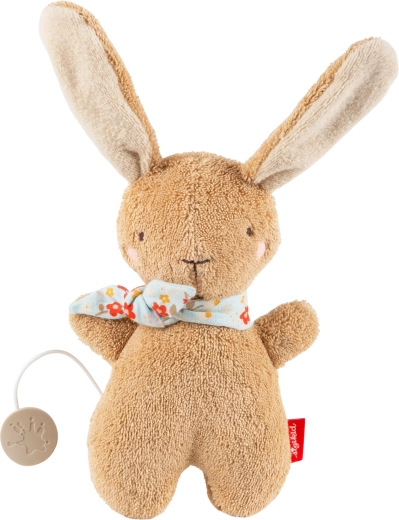 Sigikid first plush bunny with musical mechanism, brown 19 cm