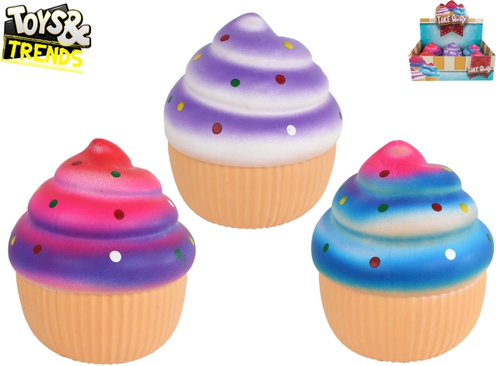 Toys&Trends mega squeeze cupcake – stressivastane pigistamis- ja venitatav mänguasi 13 cm (6 tk, värvivalik)