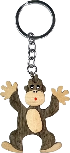Wooden Monkey Keychain for Children