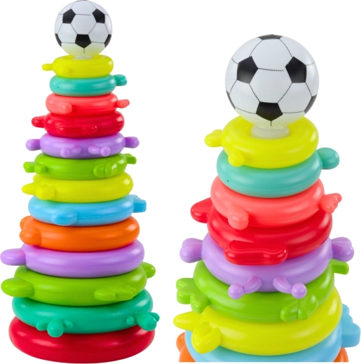 Educational stacking pyramid with ball and stickers – 13 levels