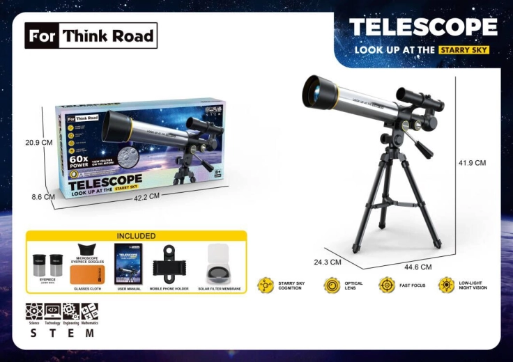 Sparkys astronoomiline teleskoop statiivi ja telefonihoidikuga – 1 tk