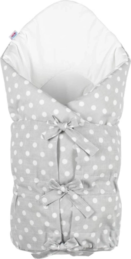 Classic tie-up swaddle New Baby grey with polka dots