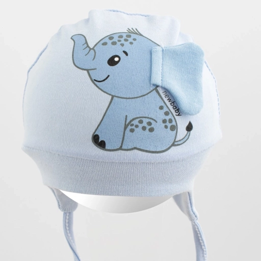 Puuvillane beebimüts New Baby Happy Elephant sinine