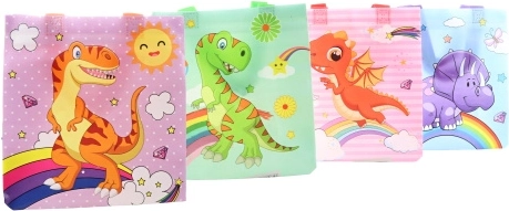 Dinosaur-themed gift bag, plastic, 22 × 23 × 11 cm