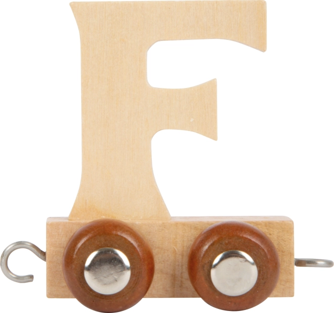 Wooden Wagon with Letter F for Train Set small foot