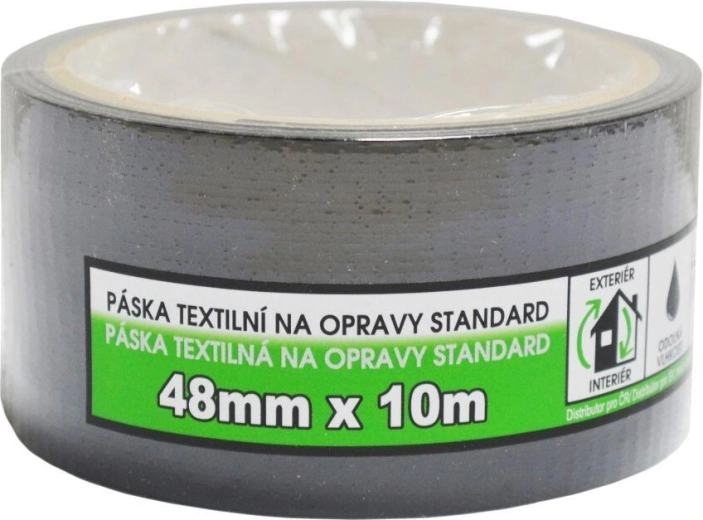Tekstiilist parandusteip 48 mm × 10 m, must