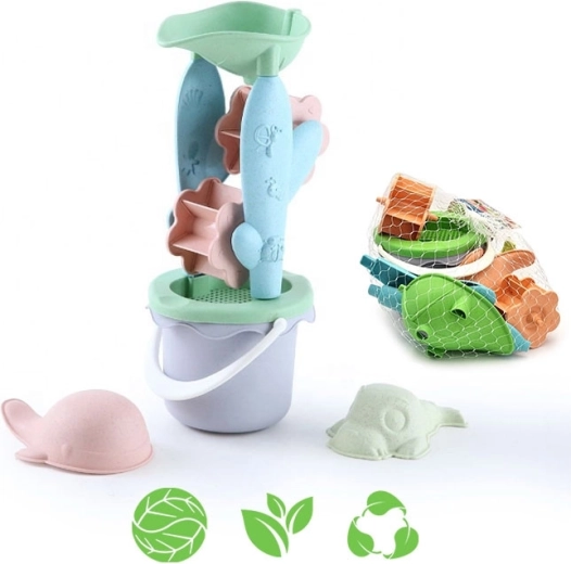 Woopie Green ökoloogiline liivakomplekt ämbriga ja veskiga, 4 osa