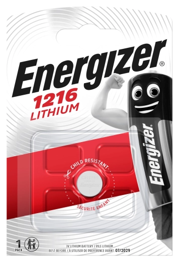 Lithium coin cell battery CR1216 ENERGIZER 3 V