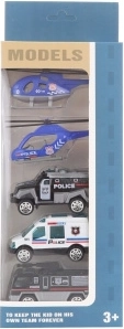 Politsei metallist autode komplekt helikopteritega