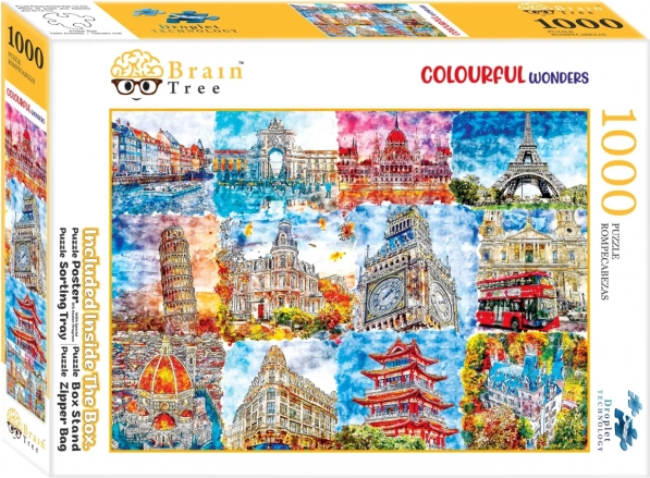 Puzzle Brain Tree Mälestusmärgid värvides 1000 tükki