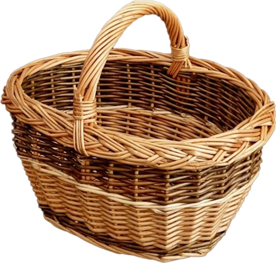 Laste ovaalne vitstest seenekorv 30 × 20 × 25 cm, lakitud