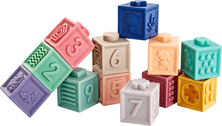 Embossed blocks with numbers and motifs