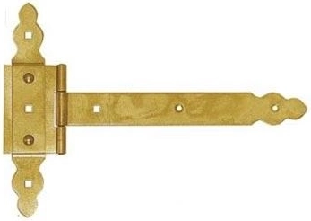 Decorative gate hinge 250 × 215 × 35 mm, yellow zinc-plated steel