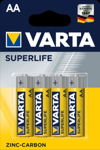 Varta Superlife AA tsink-süsinikpatareid 1,5 V, blister 4 tk
