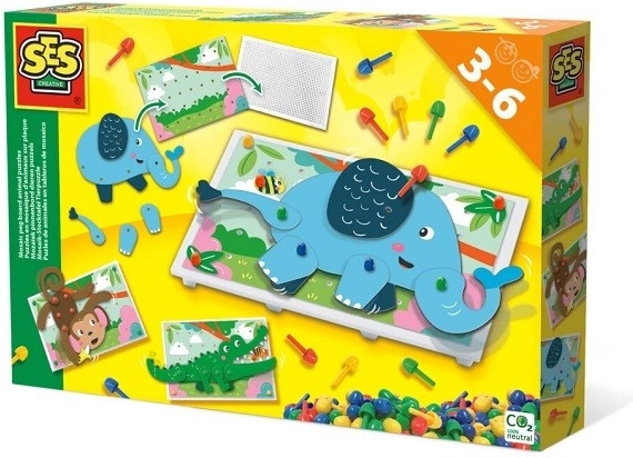 Creative Mosaic Animals – movable peg construction set