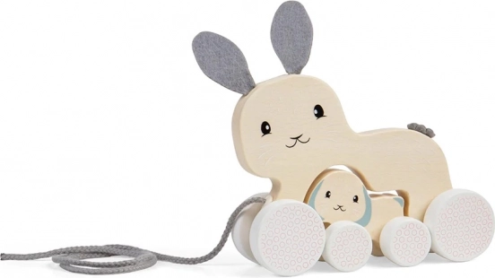 BIGJIGS TOYS Wooden Pull-Along Bunny with Baby