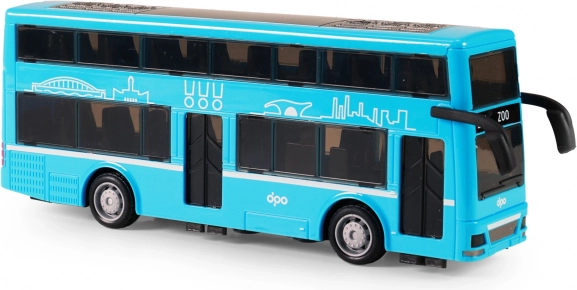 Double-decker bus toy blue 20 cm